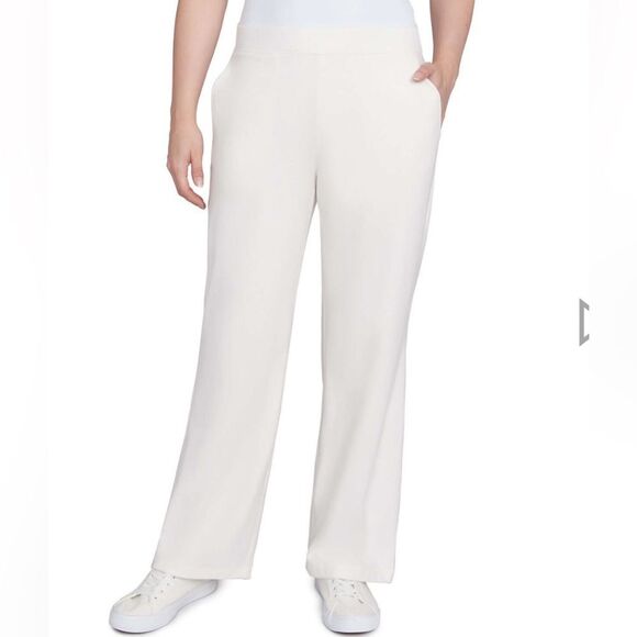 Ruby Rd Women's Luxe Stretch Rib Knit Straight Leg Pull-On Pant Size Medium - Picture 1 of 16